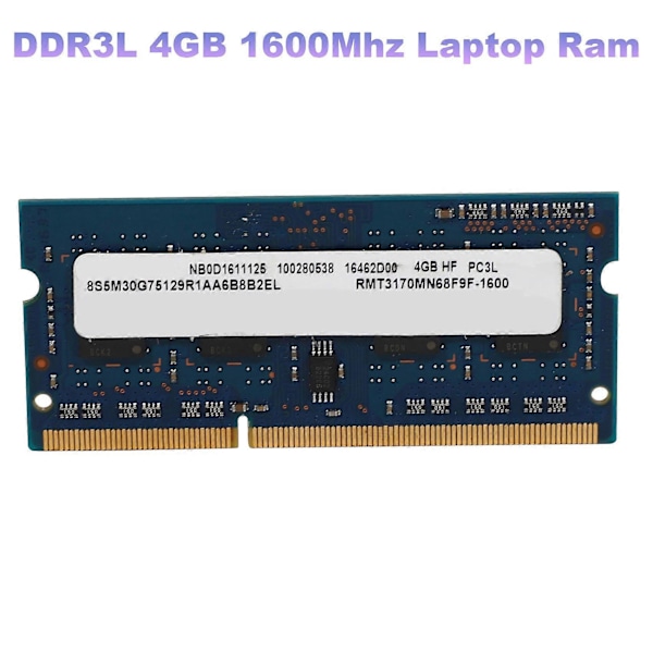 DDR3L 4GB 1600Mhz Laptop Ram Hukommelse PC3-12800 1.35V SODIMM 204Pins DDR3 Notebook RAM
