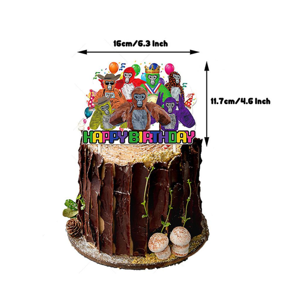 Gorilla Tag suositut peliteemaiset juhlatarvikkeet, sisältävät bannerin, ilmapallosarjan, kakun kuppikakkujen set