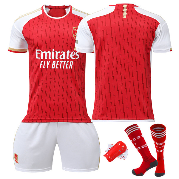 23-24 Arsenal hjemmebanetrøje uden nummer, beskyttelsesstrømper med strømper no number socks Protector XL