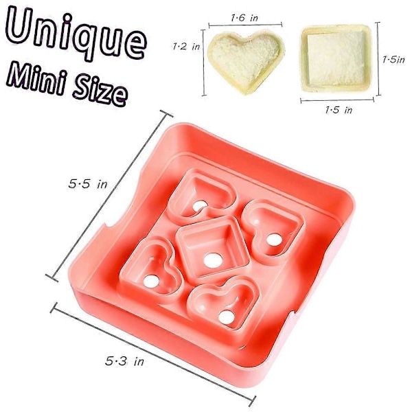 Sandwich Cutter og Forsegler til Børn Brødskærer til Madkasse Bento Box Snacks Festfade