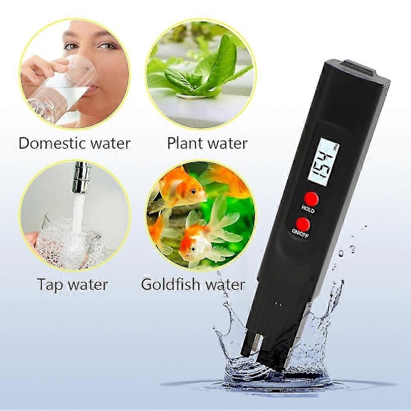 Højpræcision Vandhårdhedsinstrument EC TDS Tester PH Meter Akvarium Pool Vandkvalitet Renhedstest Pen