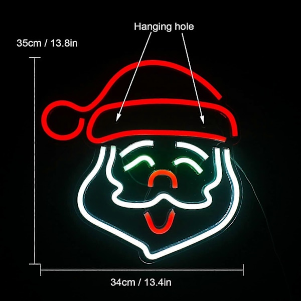 Julemand Neon Skilt Jul Neon LED Neon Væglampe Akryl Neon Skilte til Væg USB Unik Natlampe til Julefestival Hjem Dekorationer Bar Fest