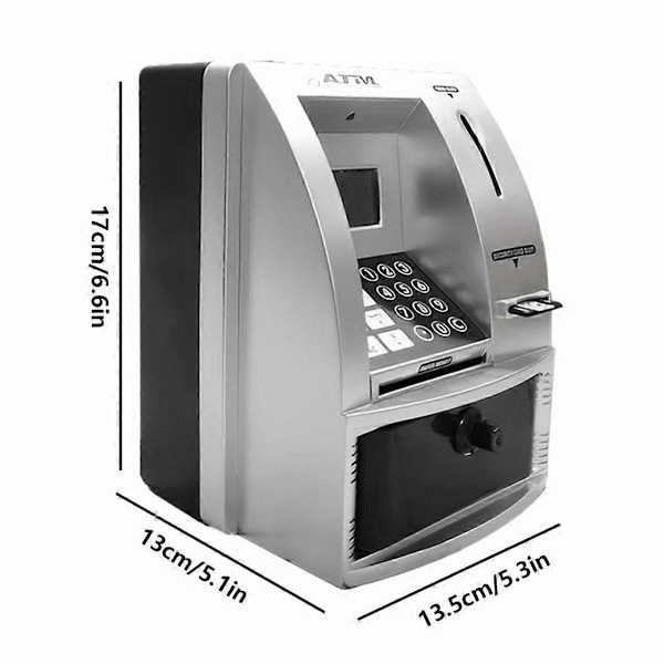 Smart ATM Spargris för Pengar Mini Bankomat Röstmaskin för att Lära Barn Pengahantering
