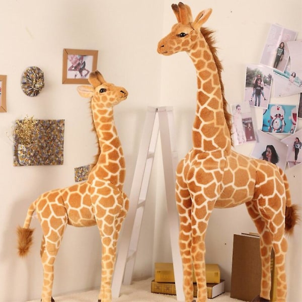 Stor Storlek Mjukt Gosedjur Verklighetstrogen Plysch Giraff Djur Realistisk Gi 100cm