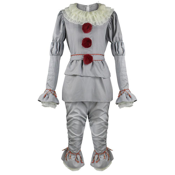 Film Joker Cosplay Kostume Terror Klovn Cos Voksen og børn Jakkebukser Halloween kostume Leg Julegaver grey aldult 2XL