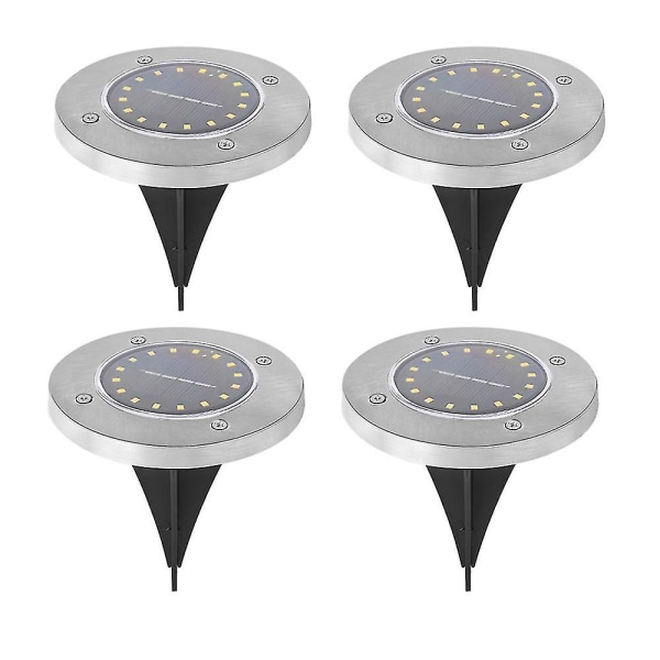 4-pack Solcellsdrivna Markspotlights Vattentäta Utomhuslampor för Trädgård Gångväg Passage
