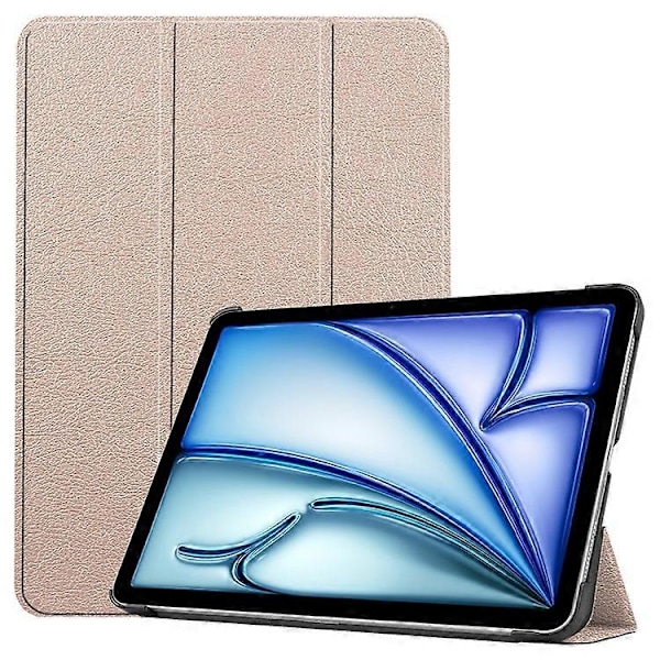 Yhteensopiva iPad Air 11 (2025) / (2024) Kotelo PU Nahkainen Suojakotelo Kolmiosainen Jalusta Älykäs Suojus Gold