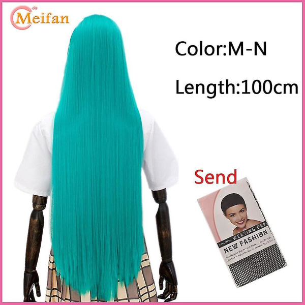 Meifan Long Straight Lolita 100cm peruukki synteettiset hiukset Anime C N