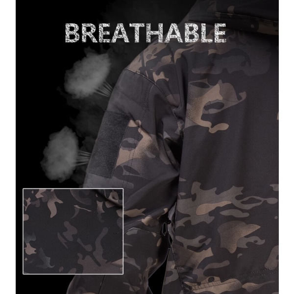 Metsästystakit Pehmeä sotilaallinen taktinen takki Miesten taistelutakki vedenpitävä fleece miesten vaatteet Multicam Coat tuulitakit Python pattern 5XL(100-110KG)