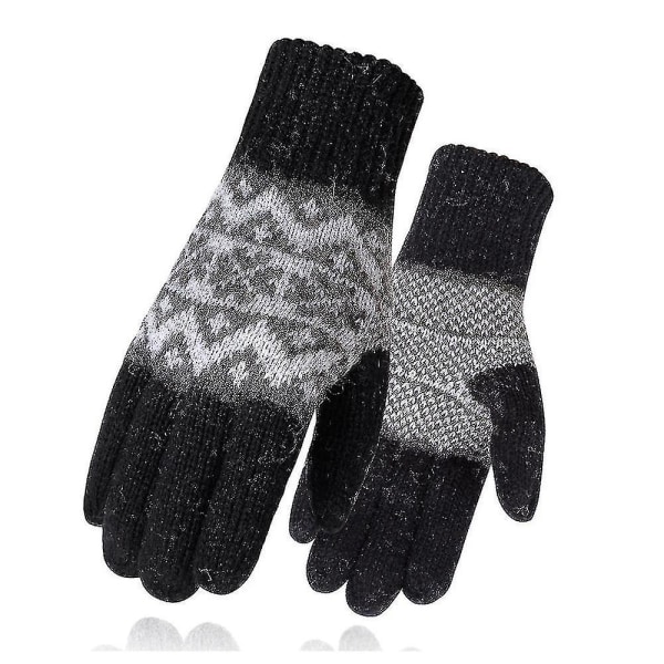 Vinter För Män Och Kvinnor - Tjocka -20f Stickade Pekskärmshandskar Löpning M