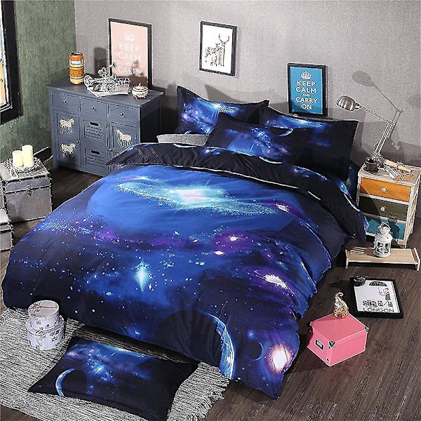 Kodintekstiilit Nebula Tähtikuvioinen Neliosainen Pussilakanasetti Bed Z E 200*200 three-piece set