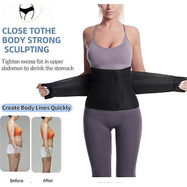 Efterfødselsmavebælte - C-sektion Mavebinder Wrap Abdominal Binder til Genoptræning efter Operation - Girdle til Maveplastik Black M