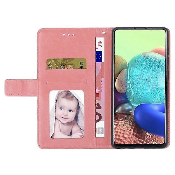 Kompatibel for iPhone 14 Pro Max 6.7 tommer Mobiltelefondeksel Fullstendig Omsluttet PU-Lær Y-Formede Linjer Preging Lommebok Stativ Telefon C Pink