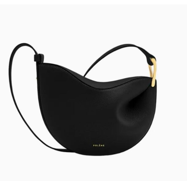 Aitoa nahkaa oleva laukku, korkealaatuinen naisten olkalaukku, naisten crossbody-laukku Black 24X7X17cm