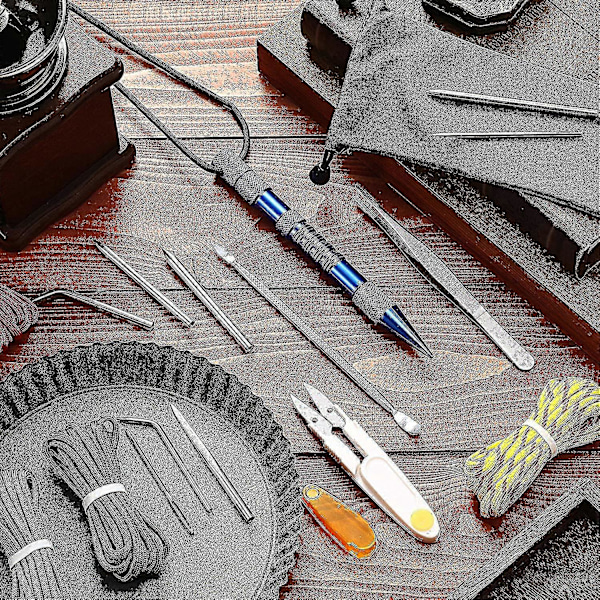 Knotter Tools, Fid Paracord Fid -setti ruostumattomasta teräksestä, Paracord-nyöritysneuloja ja tasoitustyökalu For-XinHan