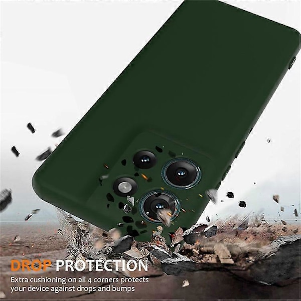 Kompatibelt Skal för Motorola Edge 50 5G Kompatibelt med MagSafe Flytande Silikon Mobilskal med Snodd DarkGreen