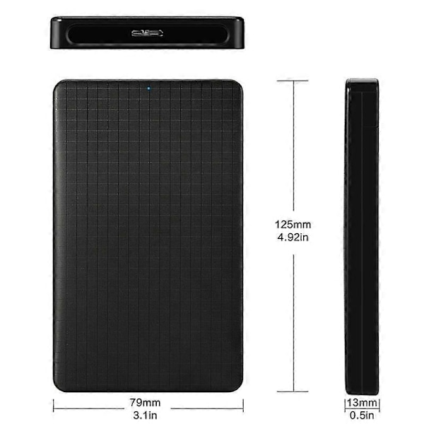 USB 3.0 Mobilt HDD-kabinett 2,5-tums SATA Stöder Olika Mekaniska Hårddiskar och Solid S