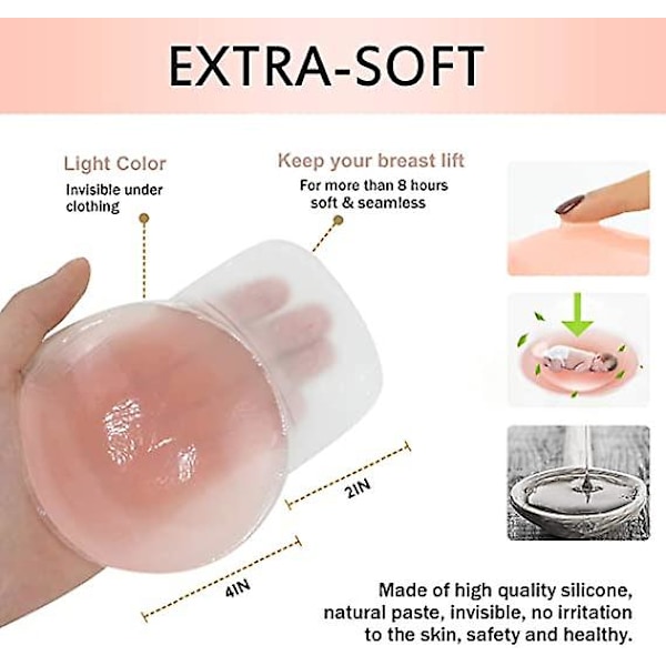 Diameter 10 cm, Blommeformet+rund form, Medium Størrelse Silikone Brystvorter Usynlige Nipple Patches Til BH'er