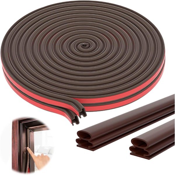 10mm x 12mm*1m Selvklebende Gummi Dør- og Vindusforsegling, Antikollisjonsforseglingssett Garasjeport Lydisolering, Vanntett Forseglingslist for Inngangsdør, for Dørforsegling Wi