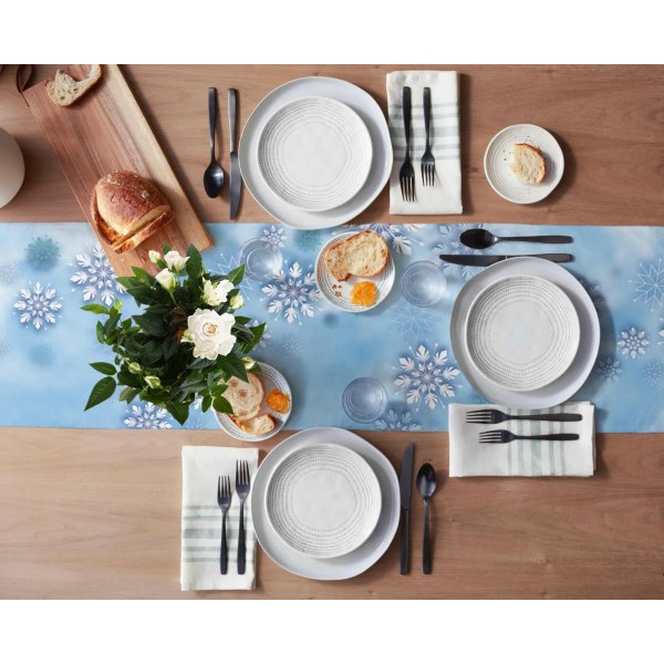 Jul Snöflinga Vinterdröm Bordslöpare Lantlig Bröllopsdekoration Duk Hotell Matsal Köksbord Bordstabletter 33W x 274H(cm)