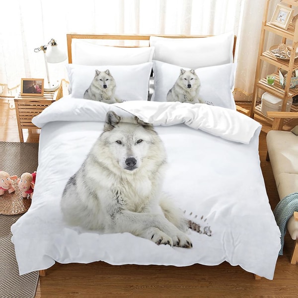 W3 Wolves Animal World Cover Printed Sängkläder Set Påslakan Quilt Cover Örngott US FULL 200x230cm