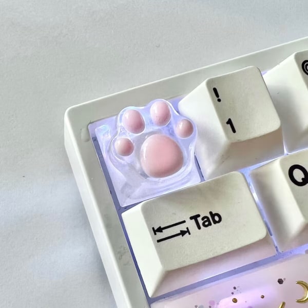 Keycap Cat Paw Pad Transparent baggrundsbelysning RGB WASD Pil ESC Key OEM XDA Cherry Profile Mx Switch Pink 1 Pcs