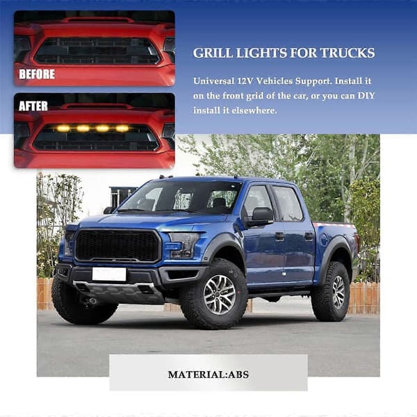 4X Style Røget Linse Gul LED Front Grill Kørelys til 2009-2018