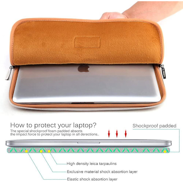 13,3 tums laptopfodral lämpligt för Acer/Asus/Dell/iPad Pro/Lenovo/MacBook Pro/MacBook Air/laptopfodral för kvinnor med färgglatt bladtryck (blå)