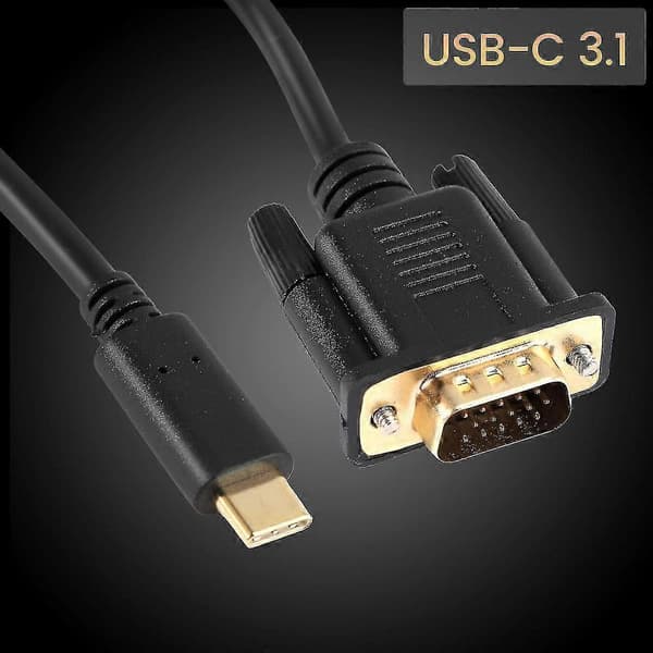 Type-C til VGA-kabel 1,8 meter, USB Type C til VGA-kabel, Egnet til USB 3.1-enheder BGQ