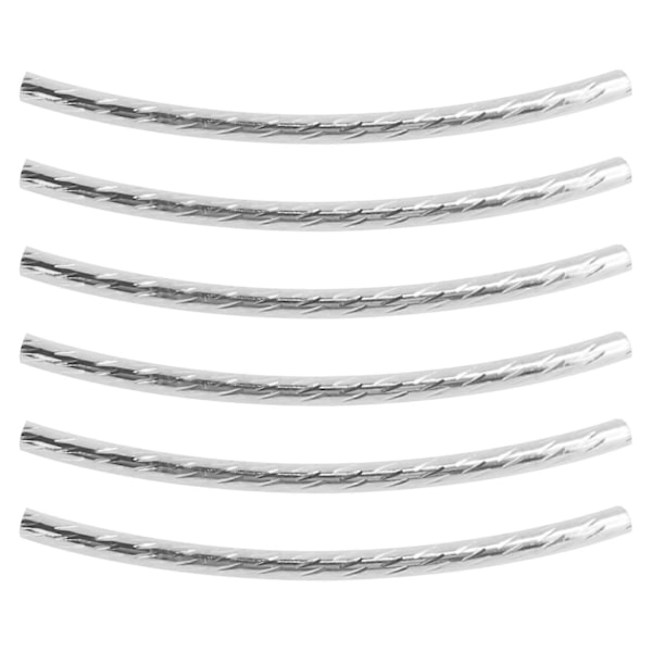 200 st Böjda Nudelrör Distanspärlor Lång Smidig Twist DIY Smyckestillbehör Silver