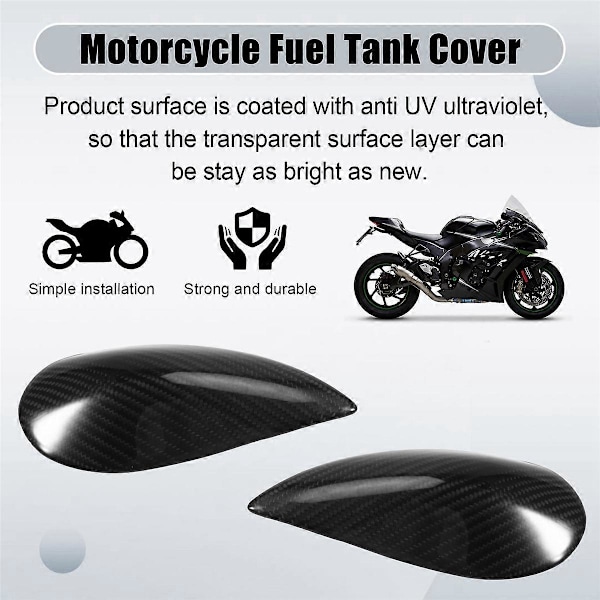 Kolfiber Motorcykel Bränsletank Skydd Skal Dekoration Skyddskåpor för KAWASAKI Ninja650