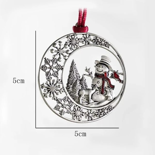 Julepynt Anheng Hengende Metall Ornamenter Julenissen Snøfnugg Juletre Snømann Dyr Krans Juleutstyr style 6