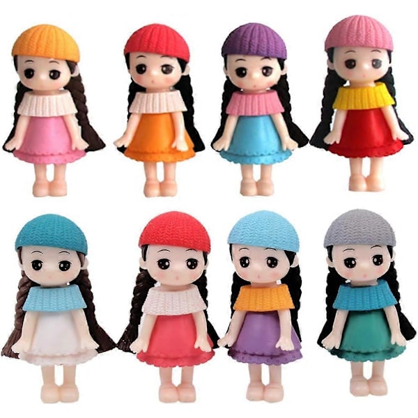 8 stk. (1 sæt) Kawaii Pige Legetøj Figurer Legesæt, Havekage Dekoration (Otte(8 stk.))