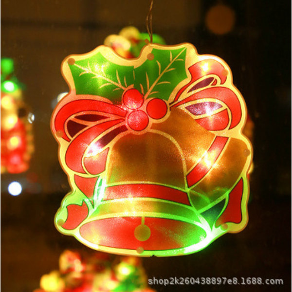 LED julepynt sugekopp lys butikkvindu hengelys trompet gammel mann klokke snømann atmosfære lys bell