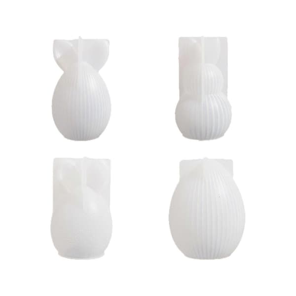 3D Kaninæg Påske Silikoneform, DIY Kanin Lysforme, Harpiks Støbeform til Lysfremstilling Polymer Ler Håndværk Gips, Aromaterapi Håndværksforme