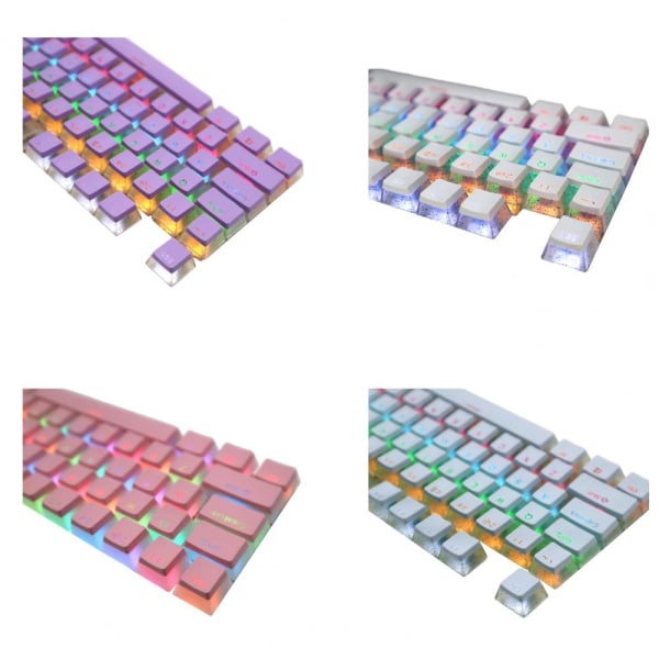 PBT104 Tastaturhette Tofarget Gjennomsiktig Glitterpulver Rask Respons Tilbehørsutskifting B
