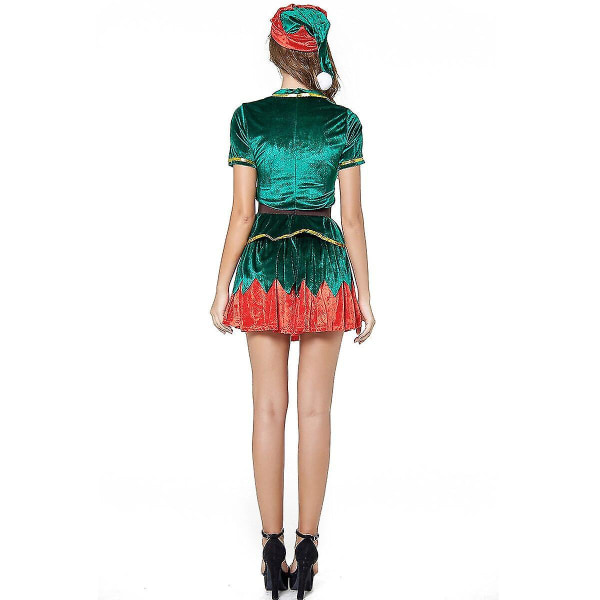 Dame Herre Jul Julenisse Kostyme Xmas Grønn Alv Cosplay Kostymer Dress For Voksne Men-Green XL