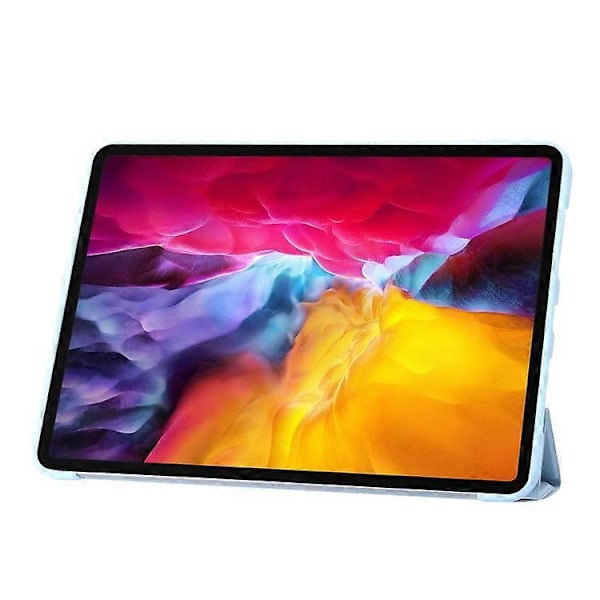 Kompatibel med iPad Pro 13 (2024) Deksel Origami Stativ Auto Sleep / Wake PU Lær+Silikon Nettbrettdeksel LightBlue