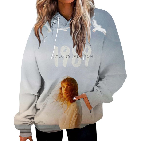 Taylor Swift sanger Taylor Swift periferiudstyr 3D-printet hættetrøje trendy for både mænd og kvinder XL