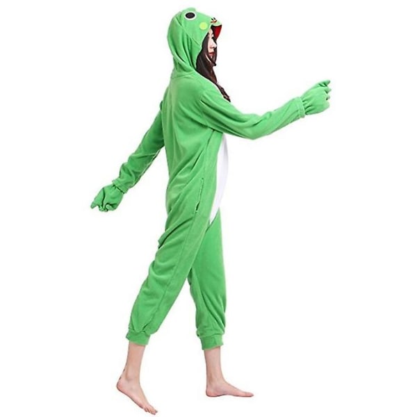 Voksne Frog Onesies Kvinder Mænd Hættepyjamas Fleece Sød tegneserie Anime Dyr Onesies Kostumer Vinter Pyjamas Nattøj Hjemmetøj XL-178-188CM