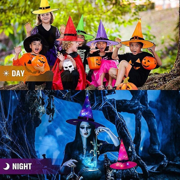 Halloween Led hehkuva noitahattu Halloween-juhlapuku Cosplay-rekvisiitta sisäpihalle kodin festivaalin sisustustarvikkeet 03 Glowing