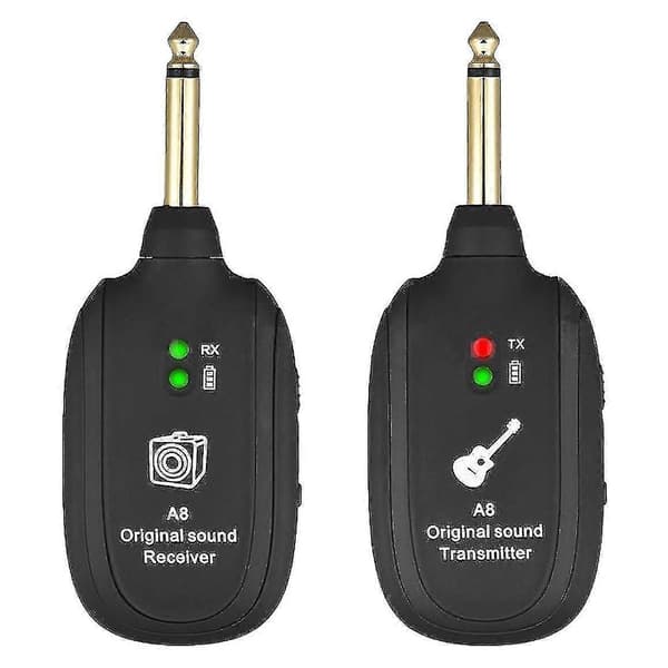 4 Sett Uhf Trådløst Gitarsystem Sender Mottaker Innebygd Oppladbar Trådløs Gitarsender