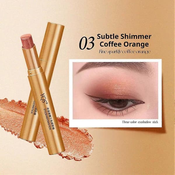 3.5g Trefarvet Øjenskyggestift Glitter Rose Gradient Makeup 3