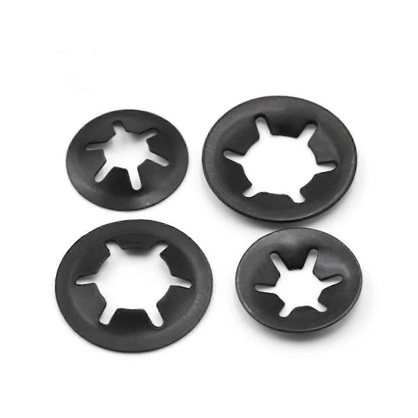 340 stk. M3M4M M6M8M10M12 Hullholder Ring Bjørneklemme 65 Mn Stål Stjernelås Låseskive Sortiment
