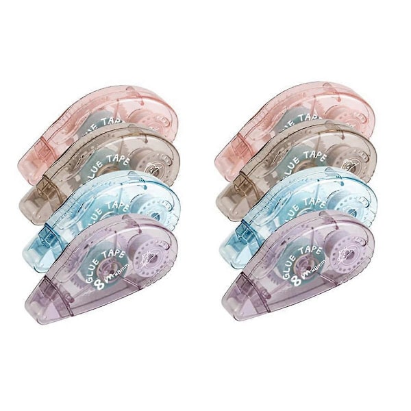Dubbelhäftande Tejp Roller - 8-pack Självhäftande Scrapbook Lim Tejp Runner Roller (8mm X 64m)