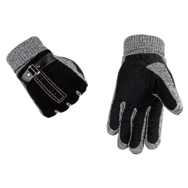 Vintervarma handskar för män, äkta mocka, pigskin, vantar, tjocka, S-l M