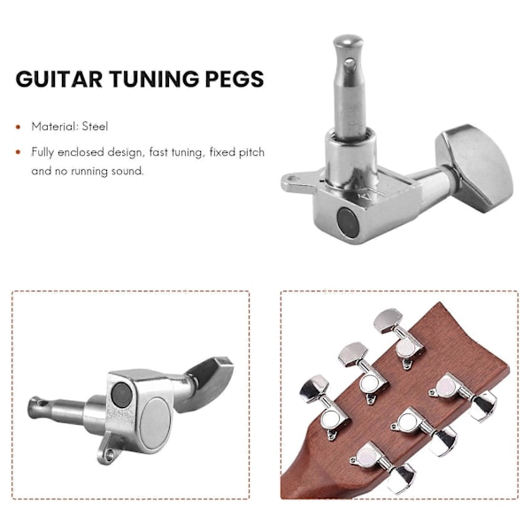 Gitarr Förseglade Små Plugg Stämningsknappar Stämmare Maskinhuvuden För Akustisk Elektrisk Gitarr Gitarrdelar(