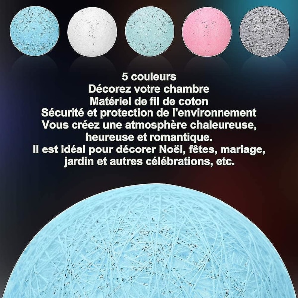 Lys Kæde Bomuldskugler Batteri - 3,3m 20 Led Lys Soveværelse Belysning Macaron-