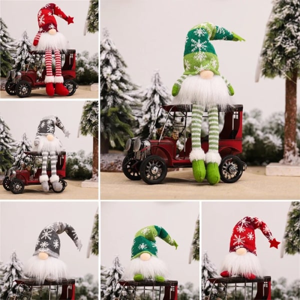 Joulutonttu Hehkuva Naamaton Nukke Hyvää Joulua Kodin Koristelu Navidad Natal Uuden Vuoden Lahja 2023 Joululahjat Short Red-23x6.5cm