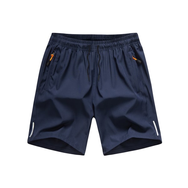 Mænds Casual Beach Ice Silk Cool åndbar Elastisk Slank Hurtigtørrende shorts Stor størrelse Blue L